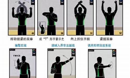 篮球裁判手势大全…半场结束的手势-篮球裁判中场结束手势